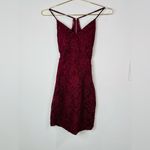 City Triangles  Burgundy Glitter Lace Mini Dress Size 1 Formal Event Style Photo 5