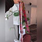 Bohemian Woven Round tooled Leather crossbody with woven Strap NWOT Brown Photo 11