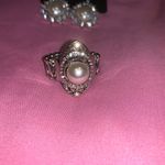 Paparazzi Silver and Pearl Earrings Photo 3