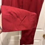 Banana Republic Factory Dark Red Stretch Cuffed Cropped Pants Women's Size 10 Photo 2