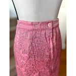 Vintage 60s Handmade Pink Metallic Brocade Midi Pencil Skirt Barbie Size XL Photo 2