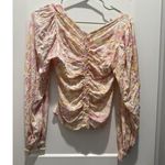 Free People  women's Say the Word Ruched Pink Top - size XS - long sleeve Photo 6