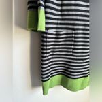 Eliza J  Kelly green black grey stripe sweater dress size Large pockets Photo 4