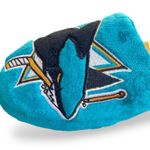NHL Sharks Fuzzy Slippers Slides San Jose Sharks  Official Sz MENS S 7-8 Photo 2