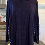 PaperMoon  Deep Blue Top - Mix Material PolkaDot Back Photo 0