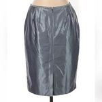 Calvin Klein | Classic Metallic Shimmery Silver Grey Pencil Skirt Size 6 Small Photo 1