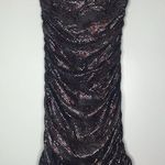 EXPRESS strapless metallic bodycon party dress with side ruching small Eras Tour Photo 1
