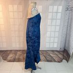 VICI Navy Strapless Textured Embossed Ruffle Elliana Maxi Dress XL Photo 4