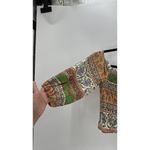 ZARA  printed top  Ruffled straight neck Crop smocked linen blend festival beach Photo 4