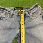 Odyn Jeans Size 28 Light Wash Y2K Embroidered Floral Studded Low Rise Button Fly Blue Photo 5