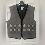 Talbots Vintage  wool blend snowflake winter holiday sweater vest Size L Photo 0