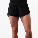 Athleta Black Mesh Racer Run Shorts 4” Size Small Photo 0