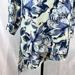 The Limited  blue and white abstract floral print vneck layered top size XS Photo 2
