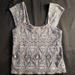 Free People Embroidered Beaded Smocked Tank Top XS Photo 0