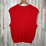 American Vintage Arkansas Razorbacks Vintage 90s Red V Neck Sweater Cable Knit Vest Womens XXL Photo 3
