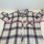Rails  Womens Top Size L Smoke Ivory Dylan Plaid Long Sleeve Button Up Photo 9