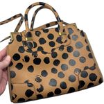 Rebecca Minkoff Small Amorous Satchel Tan Black Polka Dot Leather Handbag Photo 4