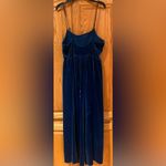 Urban Outfitters Emmabella Blue Velvet Straight-Neck Wide Leg Jumpsuit Sz Medium Photo 7