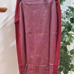 Hommage  Women's Solid Red Polyester Pull On A-Line Long Maxi Skirt Size Small Photo 0