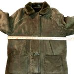 Gallery Leather Coat Womens M Used Brown Faux Fur Lining and Collar Photo 6