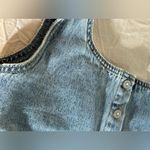 Hidden Los Angeles Denim Crop Tank Top Button Photo 2