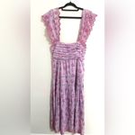 Love Shack Fancy Womens Harlyn Purple Floral Pleated Tiered Midi Dress 2 Photo 2