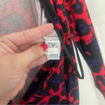 Diane Von Furstenberg  Silk Red Print Wrap New Julian Two Dress Photo 4
