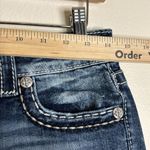 Miss Me  ladies bling gem boyfriend dark wash cut off denim shorts size 26 Photo 3