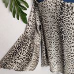 Acting Pro  Animal Print Cold Shoulder Blouse Top Photo 1