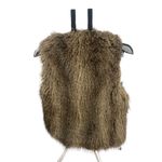 Club Monaco  womens Matilda brown Faux Fur Open Vest size small Photo 3