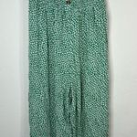 Green Smocked Strapless Jumpsuit | Polka Dot Print Wide Leg One Piece | Size XL Photo 0