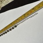 Olive Green & Silver Tone Metal Necklace Double Chain Beaded Adjustable Length Photo 7