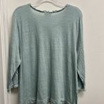 J. Jill Love Linen Mint Green Women's Blouse Blue Size XL Photo 3