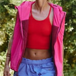 Free People  Movement Recreation Reversible Hooded Puffer Vest Sour Cherry Medium Photo 0