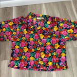 Victoria's Secret Victoria’s Secret gold label vintage floral satin button down top size medium Photo 4