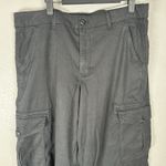 American Eagle  Dreamy Drape Mid Rise Baggy Wide Leg Cargo Pants Womens 12 Black Photo 1