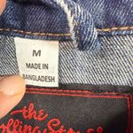 The Rolling Stones  Acid Wash Denim Jacket American Flag Tongue‎ Logo Size M Photo 2