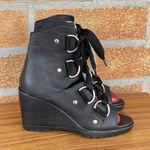 Sorel  After Hours Leather D Ring Lace up Wedge Sandal Bootie sz 5 Photo 0