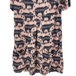 Anthropologie  Mauve Short Sleeve Pull Over Pink Zola Bear Print Shift Dress 4 Photo 6