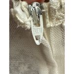 Vintage 1960s Lace Illusion High Neck Bridal Wedding Gown w/ Train XS White Photo 12