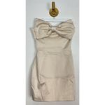 House Of CB  Ariella Satin Crystal Embellished Bow Dress in Ivory Size Small Photo 5