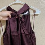 Parker Deep Purple Dallas Silk Halter Cutout Bow Top Photo 4