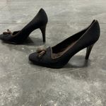 Ralph Lauren Caryl Gray Wool Flannel Pumps with Brown Suede Trim & Tassels Sz 10 Photo 5