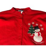 Vintage Womens Endless Designs Red Christmas Snowman Sweatshirt Jacket Size XXL Photo 2