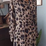 Parker Black and Tan Abstract Print Long Sleeve Mini Dress Photo 8