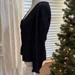 Madewell Textured Dot Button Front Blouse Black V-Neck Long Sleeve Size 2 Photo 3