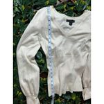 EXPRESS Vintage V Neck Cream Sweater Size Large Photo 7