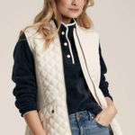 Eddie Bauer  Quilted Zip Up Off White Outdoor‎ Layer Hiking Vest XL Lightweight Photo 0