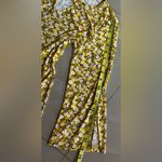 Nine West  Women’s Slit Neck Long Sleeve Top yellow black white floral S Photo 8