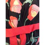 Anthropologie  Anna Sui Strapless 100% Silk Poppies Floral Empire Dress Size 2 Photo 5